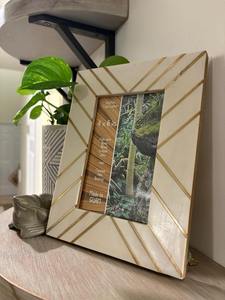 Luxury Handmade Bone Inlay Photo <b>Frame</b> Geometric <b>Gold</b> Line Bone Mosaic Picture <b>Frame</b> Decorative Tabletop Display <b>Frame</b> Custom - Product Image 5