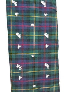 Wholesale Tartan Plaid Cotton Fabric with Multi-Color Windowpane Checks and White 3D Floral Appliques for Designer Apparel - Product Image 5