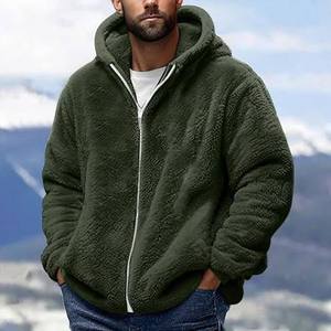 Fuzzy Sherpa Soft Fleece Print <b>Hoodie</b> Winter Eco-Friendly 100% Polyester Unisex Custom Pullover Lined Long Sleeve Full Zip Thick - Product Image 1