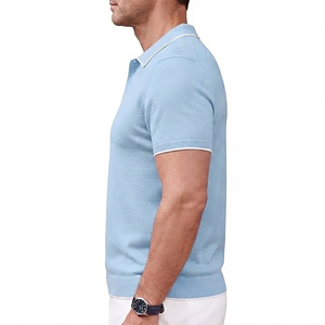 Nouvelle chemise tricotée pour homme, décontractée, respirante, à manches courtes, style hip-hop, personnalisable, prix abordable, vente en gros, OEM sur mesure - Product Image 1