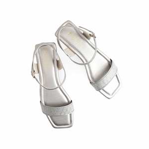 Women's Grey Casual <b>Heeled</b> <b>Sandal</b> CL2021 Model - Product Image 1