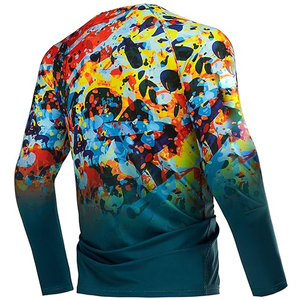 Maillot de pêche personnalisé pour homme 100% polyester 220g séchage rapide respirant protection UV imprimé par transfert thermique OEM vente en gros - Product Image 4