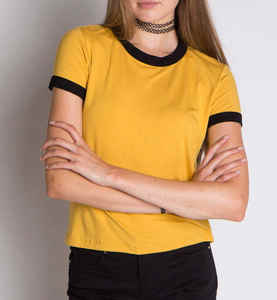 T-shirt écologique en coton bio de bambou pour femme, crop top avec logo personnalisé, coupe slim. - Product Image 3