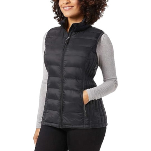 Puffy Vest Women <b>Zip</b>-<b>Up</b> Sleeveless Waterproof Canvas Solid Lightweight Padded <b>Cropped</b> Puffer Quilted Winter Warm Coat Jacket - Product Image 1