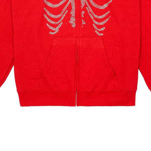 Hoodie zippé à manches longues personnalisé avec impression DTG, coupe ample, poids lourd 460 GSM, style streetwear Y2K, effet usé, coupe courte pour homme - Product Image 6