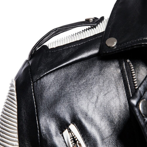 Men's Genuine Leather Riding <b>Jacket</b> Outdoor Waterproof Zip Front Winter Casual Protective Outerwear OEM Manufacturer Logo - Product Image 4