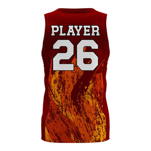 Camiseta de Baloncesto Sublimada al por Mayor, Cuello en V, Sin Mangas, Nombre y Número del Equipo Personalizados, Ropa Deportiva Transpirable de Secado Rápido - Product Image 2