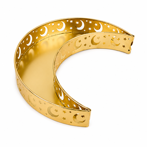 Elegante Bandeja de Servicio de Metal con Diseño de Mezquita para Ramadán, Plato Elegante para Comida de Eid Mubarak, Dulces e Iftar, Decoración para el Hogar - Product Image 5