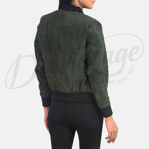 Women's Brown Suede Panel Bomber <b>Jacket</b> High Quality <b>Leather</b> Suede Biker <b>Jacket</b> rugged soft suede <b>leather</b> <b>jacket</b> for women - Product Image 4