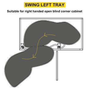 Organizzatore Estraibile per Mobile da Cucina a 2 Livelli da 36 Pollici con Chiusura Ammortizzata, Sistema O-Swing per Angoli Ciechi, Orientamento Sinistro - Product Image 5