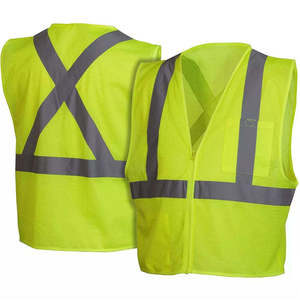 Polyester Safety Vest Hi Vis <b>Work</b> LED Flash <b>Waterproof</b> Reflective Customized Logo Customizable Size Color Unisex CIQ Certified - Product Image 4