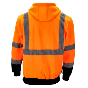 Sweat-shirt à capuche de sécurité personnalisé avec bande réfléchissante, manches longues, vêtements de chantier, sécurité routière - Product Image 3