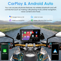 Radio para Motocicleta Carpuride W702B Pro, Navegación Inalámbrica, Android Auto, Bluetooth, Pantalla Inteligente Impermeable, Carplay para Motocicleta