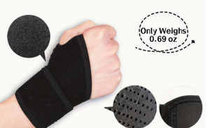 PROFIT SPORTS Black Adjustable Neoprene <b>Wrist</b> <b>Support</b> Brace with <b>Thumb</b> Loop Hook & Loop Wrap Breathable for Gym Fitness - Product Image 2