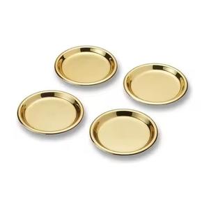 Decorative Style Metal <b>Coasters</b> <b>Set</b> For Drink Glass <b>Holder</b> Tabletop Surface Guard - Product Image 5