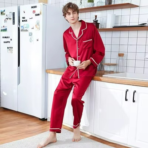 Pijamas para parejas, conjuntos de pijamas para hombre y mujer, ropa para el hogar, traje de manga larga para primavera, otoño e invierno, pijamas familiares, ropa de dormir para hombre, satén - Product Image 4
