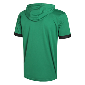 Fabrication en usine de sweats à capuche pour hommes à manches courtes, vêtements décontractés, couleur unie, grande taille, pull-over, vêtements de fitness, coton mélangé basique - Product Image 2