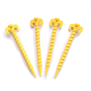 Camping Tent Stake <b>Plastic</b> Spiral Peg Yellow/Black 20cmL X 4.7cmW RAPITECH - Product Image 1