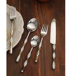 Ensemble de couverts en bois d'acacia avec manche en bois, comprenant cuillères à dîner et à dessert, très vendu - Product Image 5