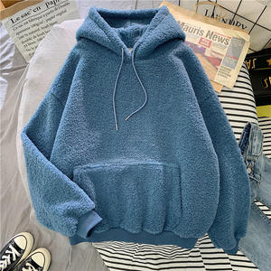Ski & Snow Wear-Custom Sublimation Fleece Hoodie 100% Polyester Thick Lamb <b>Fur</b> Comfortable Women's Hoodie - Product Image 3