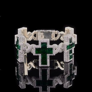 Wholesale Luxury Hip Hop 925 Silver Diamond-Tested Iced VVS Moissanite Infinity Link <b>Bracelet</b> Cuban Cross Tennis <b>Bracelet</b> Passed - Product Image 1