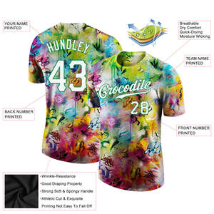 Camiseta de Béisbol Personalizada con Sublimación de Graffiti, Estilo Urbano, Uniforme de Equipo, OEM, ODM, Marca Privada, Proveedor al por Mayor - Product Image 2