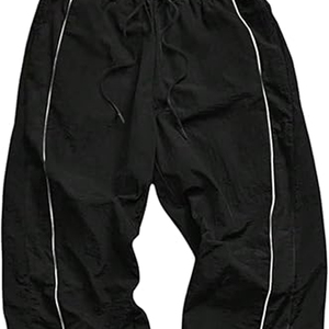 Pantalon de jogging pour homme, coupe ample, léger, infroissable, en toile, couleur unie, taille élastique, en nylon, style hip-hop, pour l'entraînement - Product Image 2