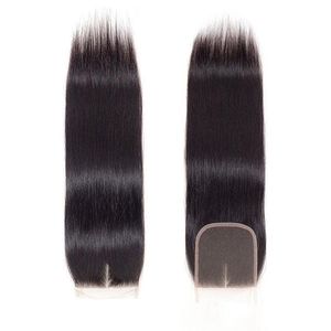 Perruque Lace Closure en Cheveux Indiens Remy, Lisse Crépu, Noire, Longue, Raie au Milieu, Extension - Product Image 3