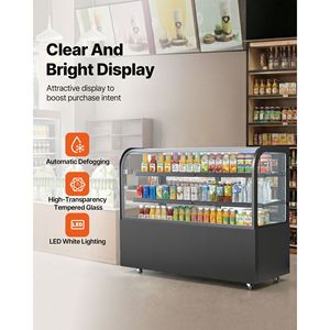 Equipo de Refrigeración Comercial para Cocina, Vitrina Exhibidora de Pasteles y Tartas de 2 Niveles con Iluminación LED, 17.6 Pies Cúbicos/550L - Product Image 3