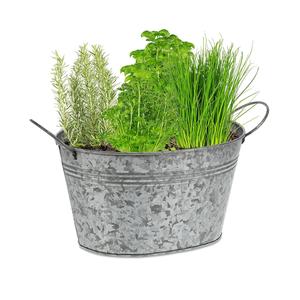 Maceta de Metal Galvanizado con Asa de Cuerda para Decoración del Hogar, Interior y Exterior, Maceta Ovalada Hecha a Mano - Product Image 6