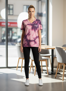 Custom Organic Cotton Blank T-shirt Anti-pilling Women's T Shirt Hot Basic Woman V-neck <b>Tshirt</b> - Product Image 2