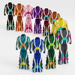 Conjunto Deportivo para Hombre, a la Moda, Transpirable, con Estampado Colorblock, Estilo Urbano, para Correr, Informal, 100% Algodón, con Cremallera - Product Image 1