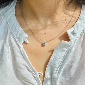 Collier en or jaune 9K plaqué or, diamant naturel CVD taille brillant 3 carats certifié IGI, couleur F, pureté VS1, luxe, pour femme, mariage, haute joaillerie - Product Image 5
