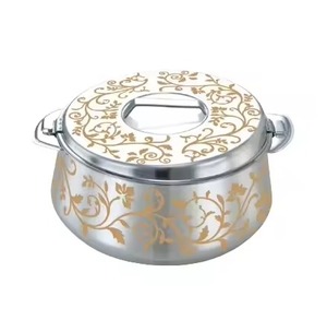 หม้อไฟโลหะดีไซน์หรูหรา ทนทาน พร้อมฉนวนกันความร้อน สำหรับเสิร์ฟอาหาร - Product Image 1