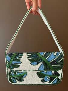 Sac à main rectangulaire fait main lavable pour usage quotidien avec broderie œil bleu, artisanat textile - Product Image 5