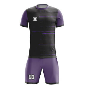 Customized Training Suit Set for Football <b>Fans</b> Short Sleeved Kids and Adults Training Digital Print Breathable Soccer Uniform - Product Image 1