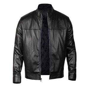 Blouson de moto en cuir PU pour motard, coupe ajustée, coupe-vent, fermeture éclair durable, à capuche, personnalisable, unisexe, pour l'hiver - Product Image 1