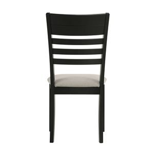 Chaises de salle à manger contemporaines 2 pièces, rembourrées en gris, avec dossier en échelle, meubles de salle à manger en bois - Product Image 2