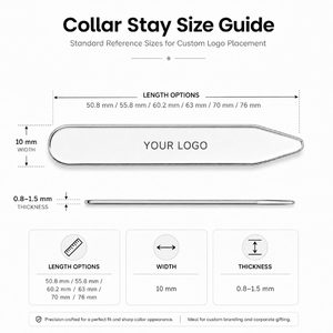 Collier de chemise réutilisable en acier inoxydable de qualité supérieure avec logo gravé personnalisé pour accessoires de chemise pour hommes, vente en gros - Product Image 4