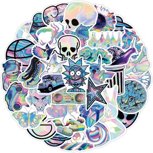 Pegatinas Infantiles de Vinilo Holográfico Personalizadas y Adorables |   Calcomanías Impermeables con Acabado Brillante UV para Laptop, Teléfono y Decoración de Habitaciones - Product Image 2