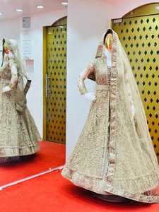 Full Heavy Work <b>Shrug</b> with Velvet Lehenga, Bridal Belt & Dupatta Mastani Style Trending Winter Wedding Outfit - Product Image 3