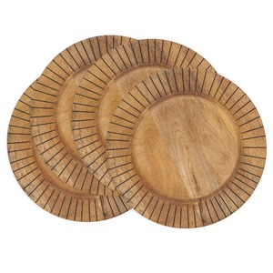 Premium <b>Wooden</b> Round Charger Plate Suitable For Kitchen <b>Dining</b> <b>Table</b> And Natural Finished <b>Rustic</b> Decorative Serving Base Plate - Product Image 5
