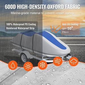 Copertura per Moto d'Acqua Resistente ai Raggi UV in Tessuto Oxford 600D di Grado Marino con Rivestimento in PU, Impermeabile, Rimorchiabile, 126"-135", per Seadoo C Jetski - Product Image 3