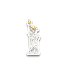 Broche drapeau américain personnalisée en gros, rouge, blanc, bleu, pour vêtements d'enfants, cadeau de mariage, de fiançailles, bijoux brodés à la main en cuivre - Product Image 3