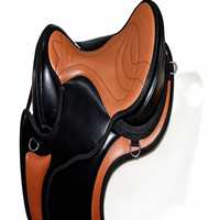 Selle de cheval en cuir de qualité supérieure, confortable, noire et marron, ergonomique, pour l'équitation d'endurance ERHLS-0012