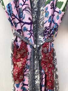 ชุดคลุมชายหาดผ้าไหมส่าหรีหลากสีสัน สไตล์ญี่ปุ่น ชุดลำลองฤดูร้อน คิโมโนยาวถึงข้อเท้า ราคาขายส่ง - Product Image 3