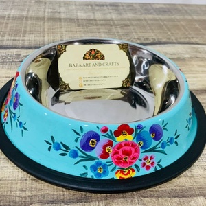 נירוסטה לחיות מחמד קערה, יד צבוע לחיות מחמד קערת עבור באופן וכלב האכלה - Product Image 4