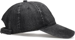 Gorra de Béisbol de Mezclilla, 6 Paneles, Ajustable, Unisex, Estilo Casual, Color Sólido, Algodón Lavado, Talla Adulto 58-60CM - Product Image 2