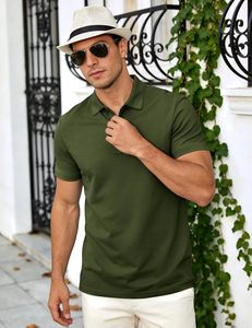 Camiseta de Hombre de Primera Calidad, Tejido de Poliéster Sólido, Transpirable, Suave, Manga Corta, Cuello Clásico, Corte Casual Elegante, Ecológica - Product Image 4