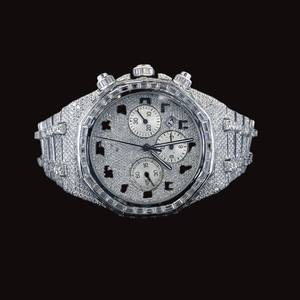 Reloj de Diamantes Moissanite de Lujo de Alta Gama, Personalizado, de Acero Inoxidable, Estilo Hip Hop, para Hombre y Mujer - Product Image 1